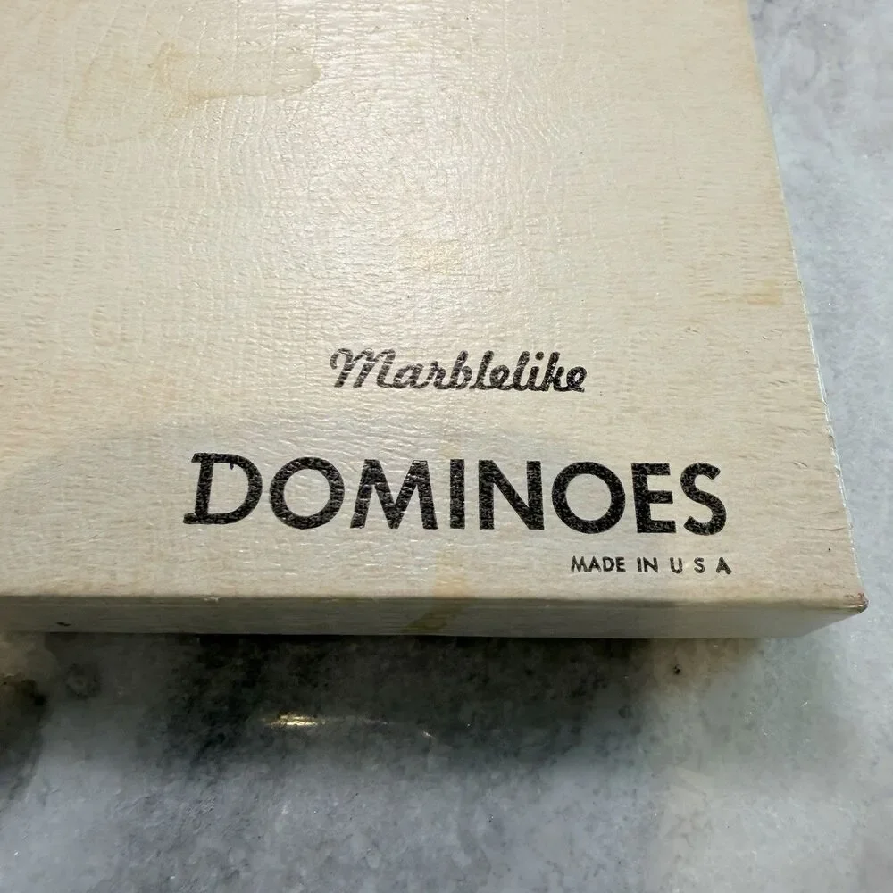 Vintage Marblelike Dominoes Puremco Boxed Set Bakelite?